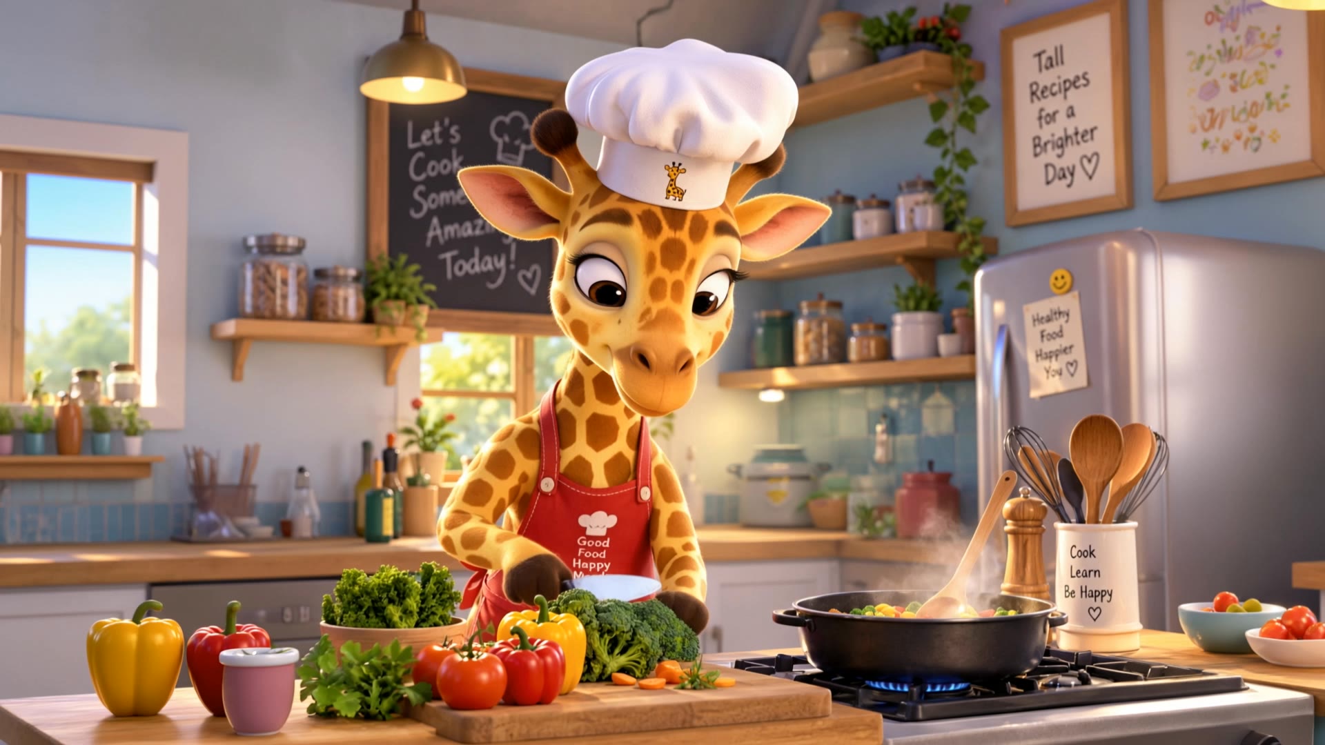 Kling AI work 321614533528742 - color picture of a giraffe AI video