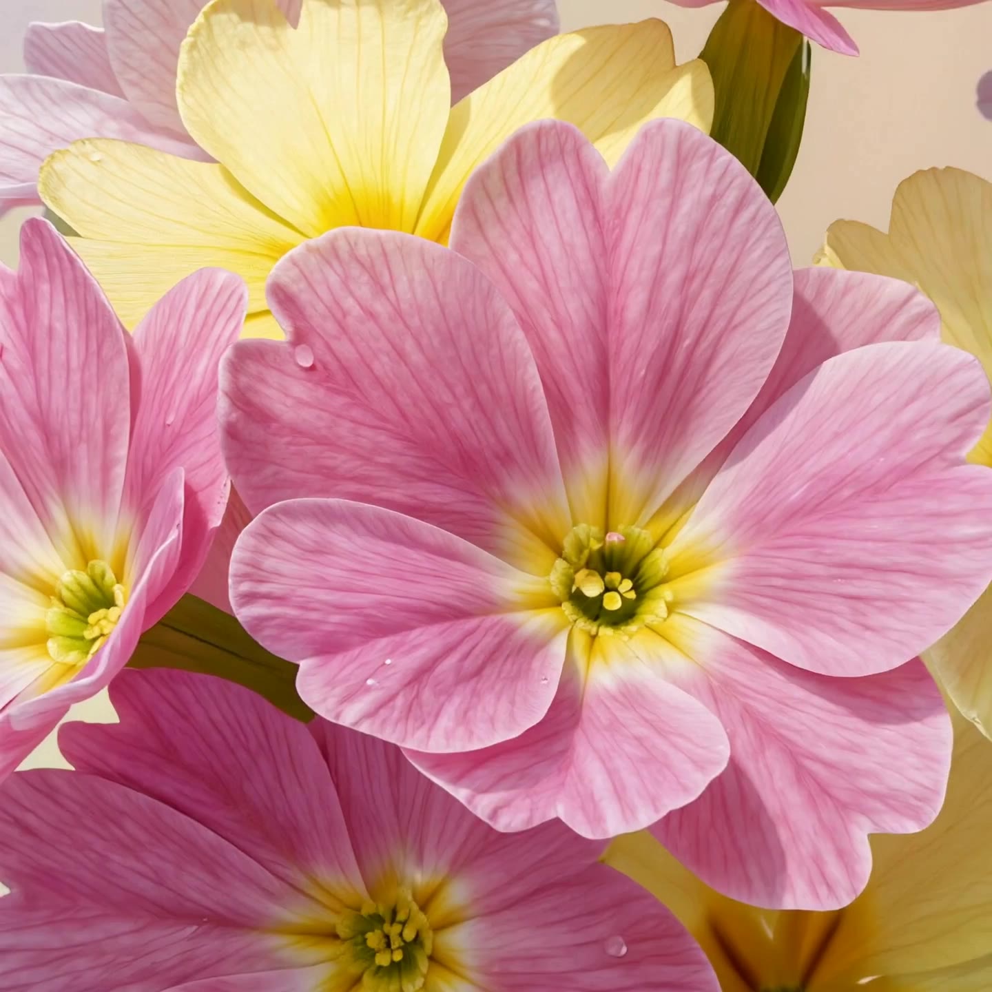 The blooming flowers of spring - pastel yellow plain wallpaper AI video