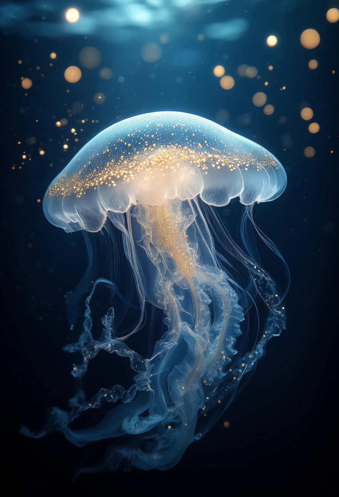 hypnotic movement - jellyfish shot AI video