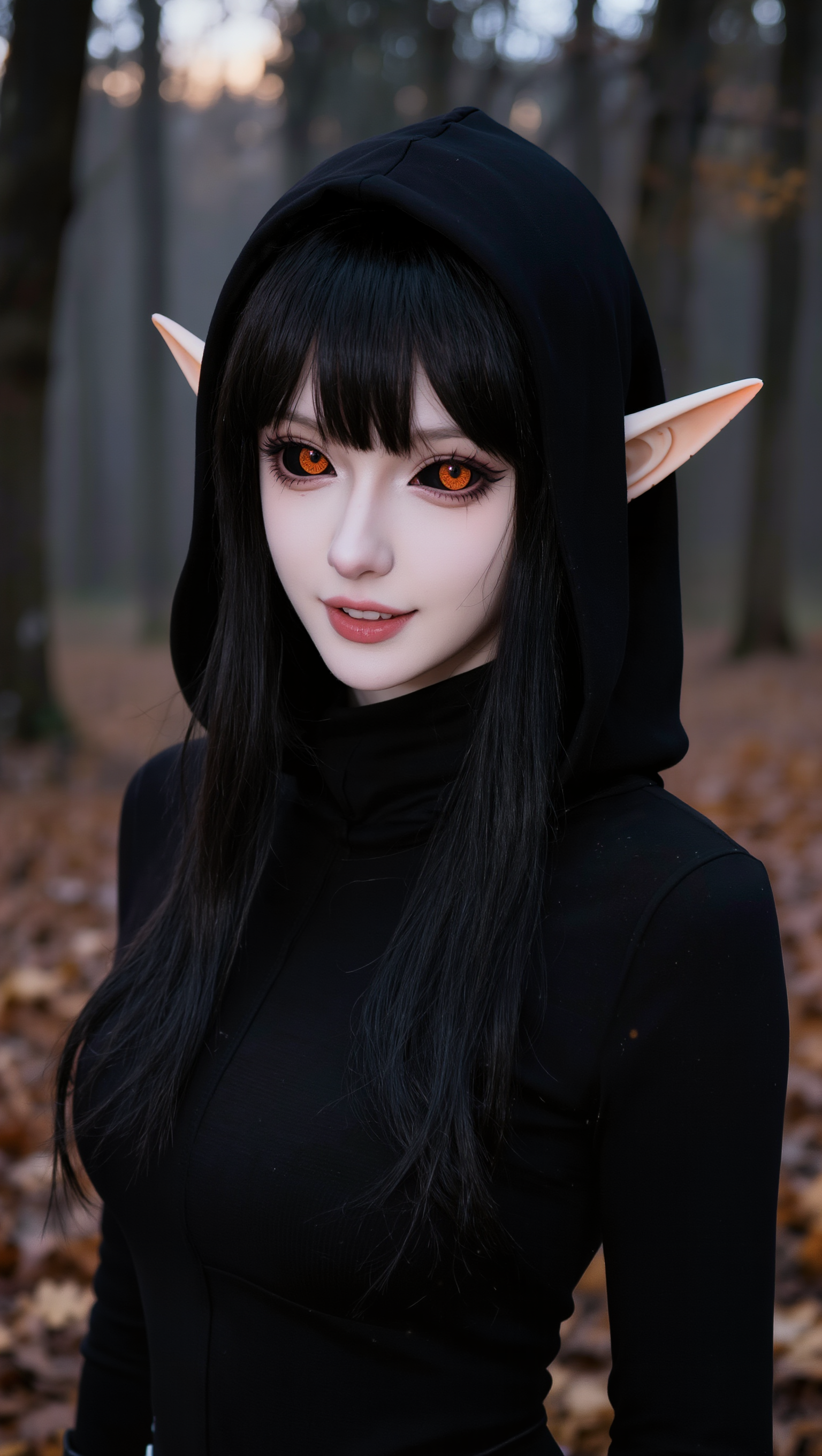 Dark elf beauty - glow in the dark balloons AI image