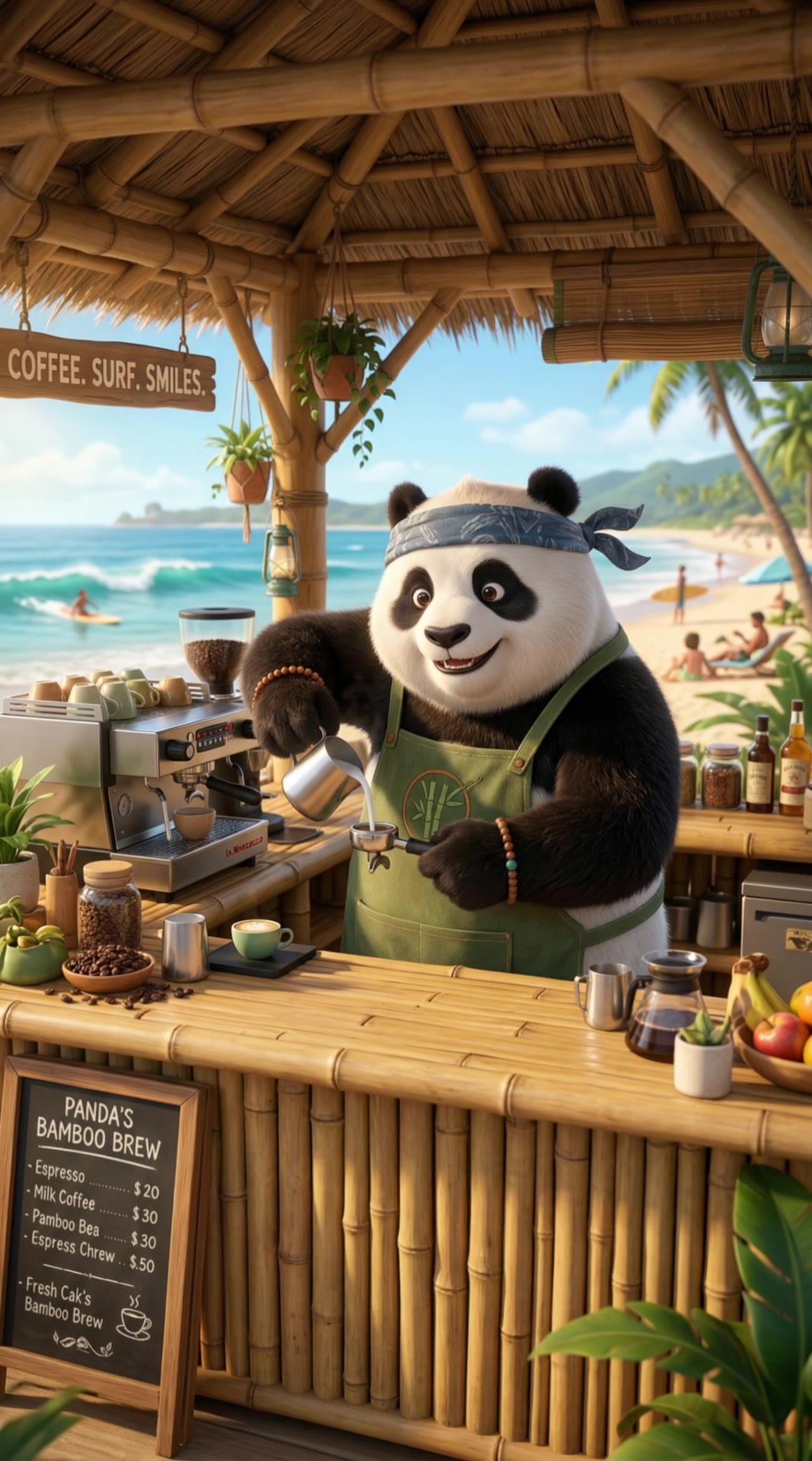 Panda Barista - panda scene AI video