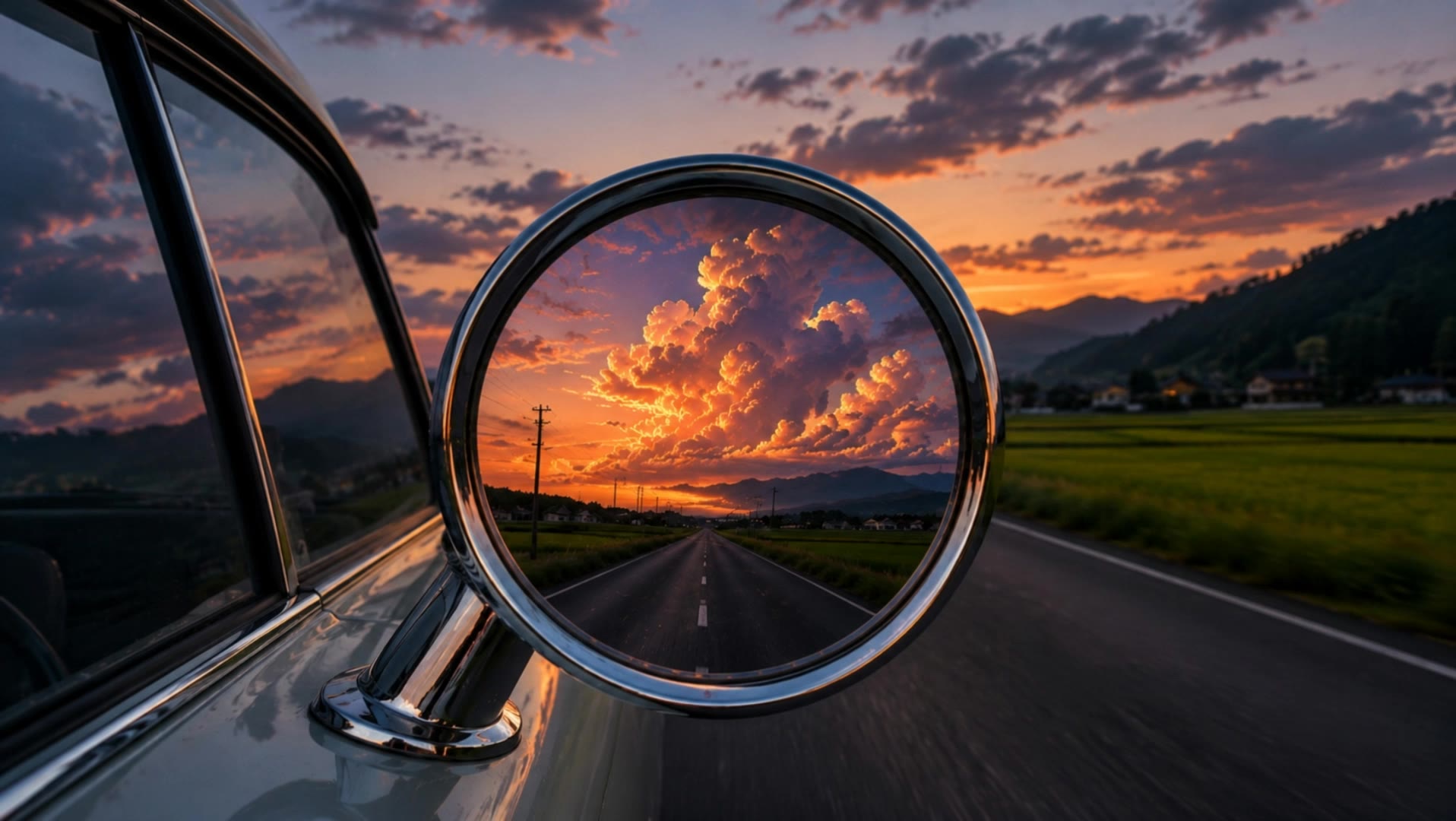 The Mirror in the Sky - looked in the mirror sharp as a bullet AI video