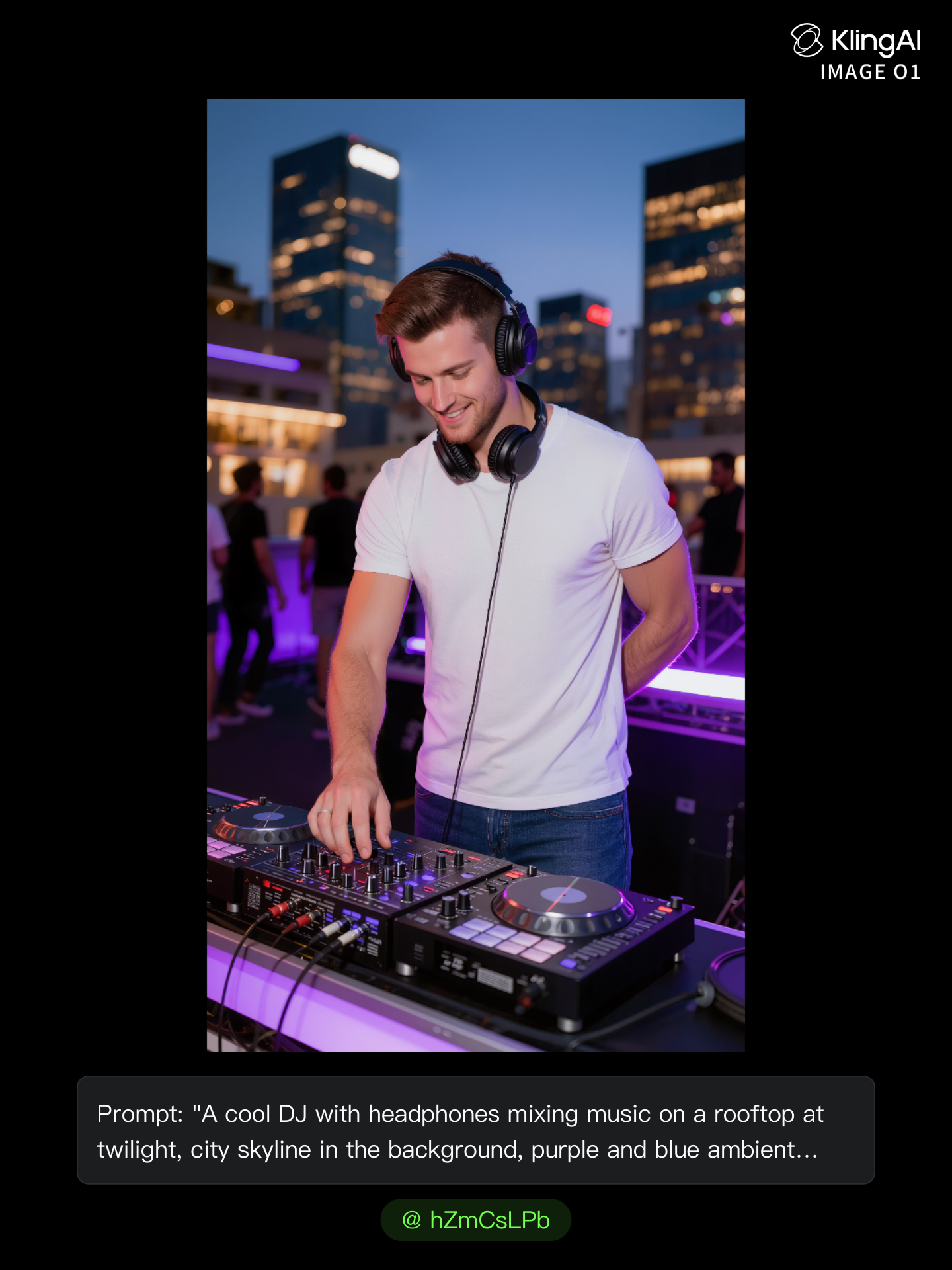 A DJ Performing at a Rooftop Par - ai music mixing AI image