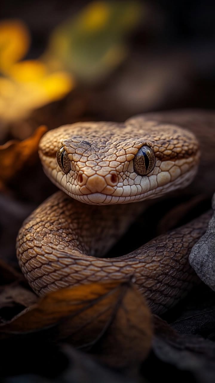 Most dangerous snake Death Adder - background adder AI video