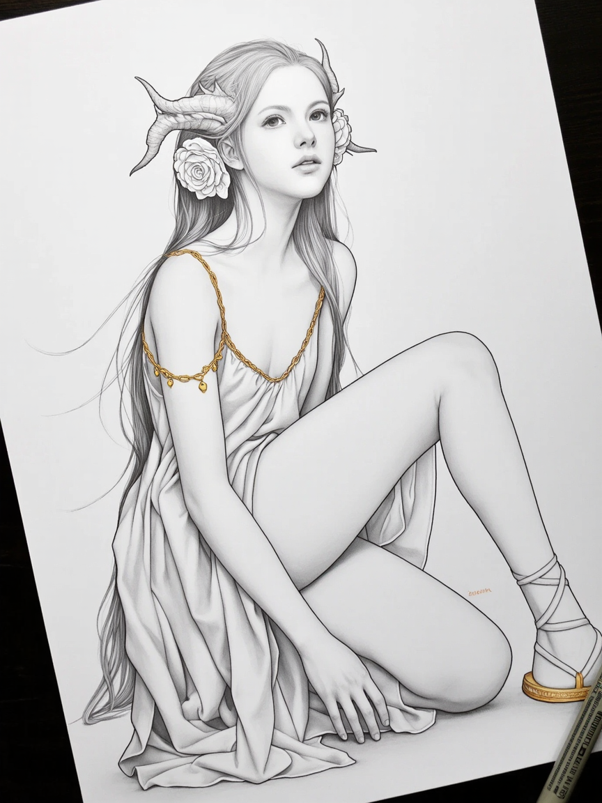 line art  - sketch - vector art generator AI image