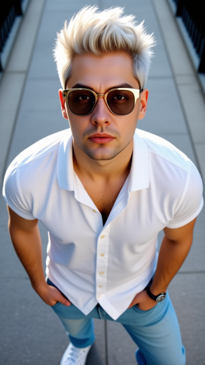 Kling AI work 319493383617082 - mid length curly hair mens AI image