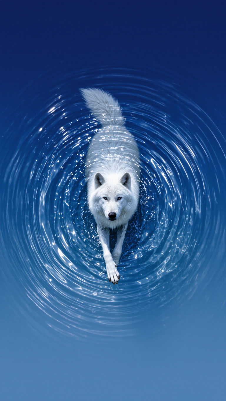 Water Wolf - wolf style AI image