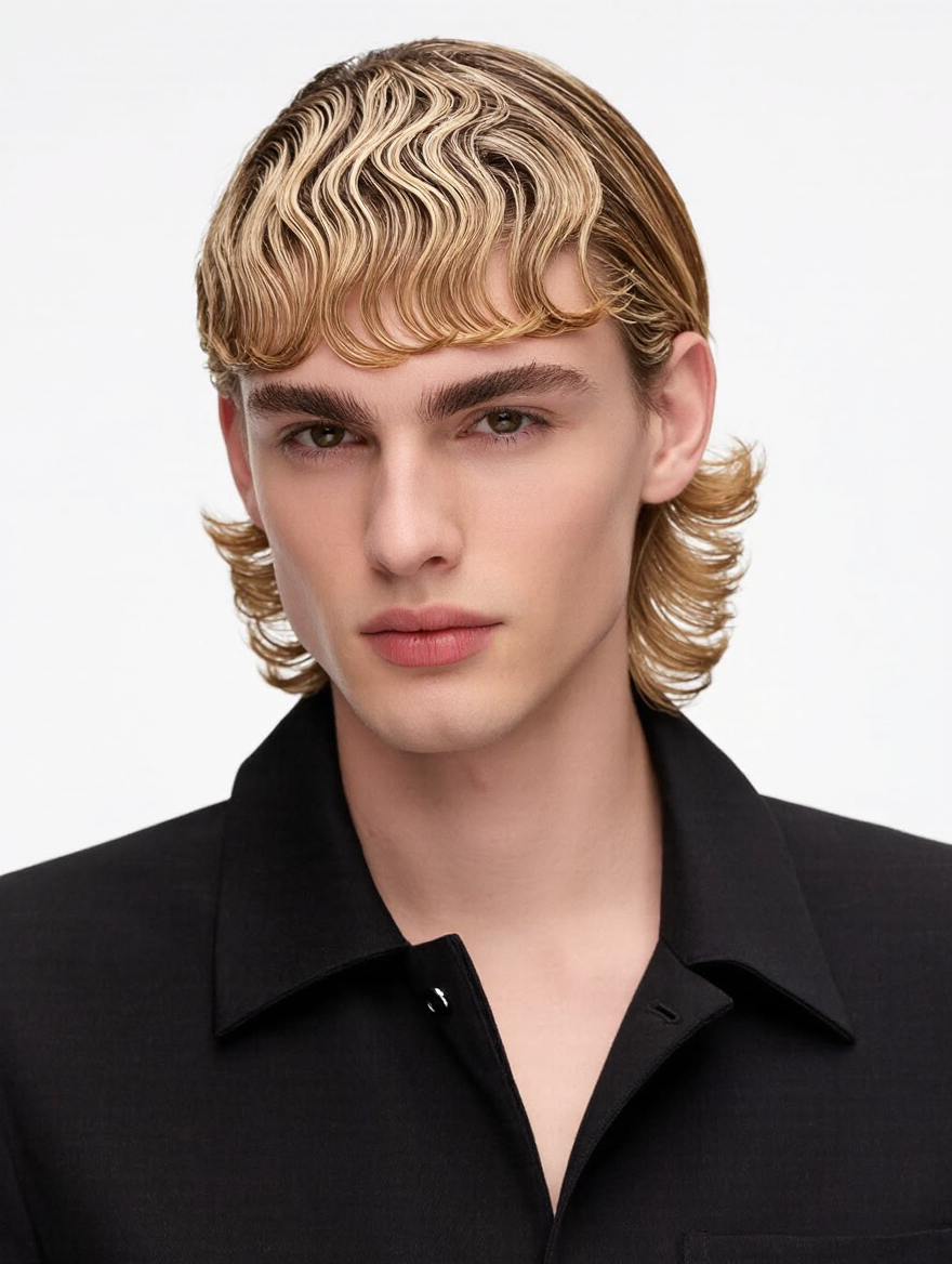 Kling AI work 318174869501597 - swept back haircut AI image