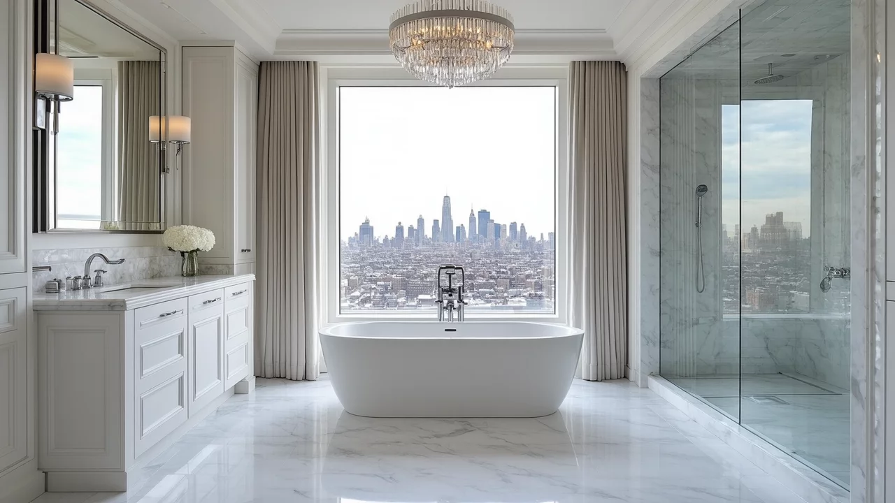 Opulent Bathroom High-rise Penthouse Apartment Luxury Living | AI Image