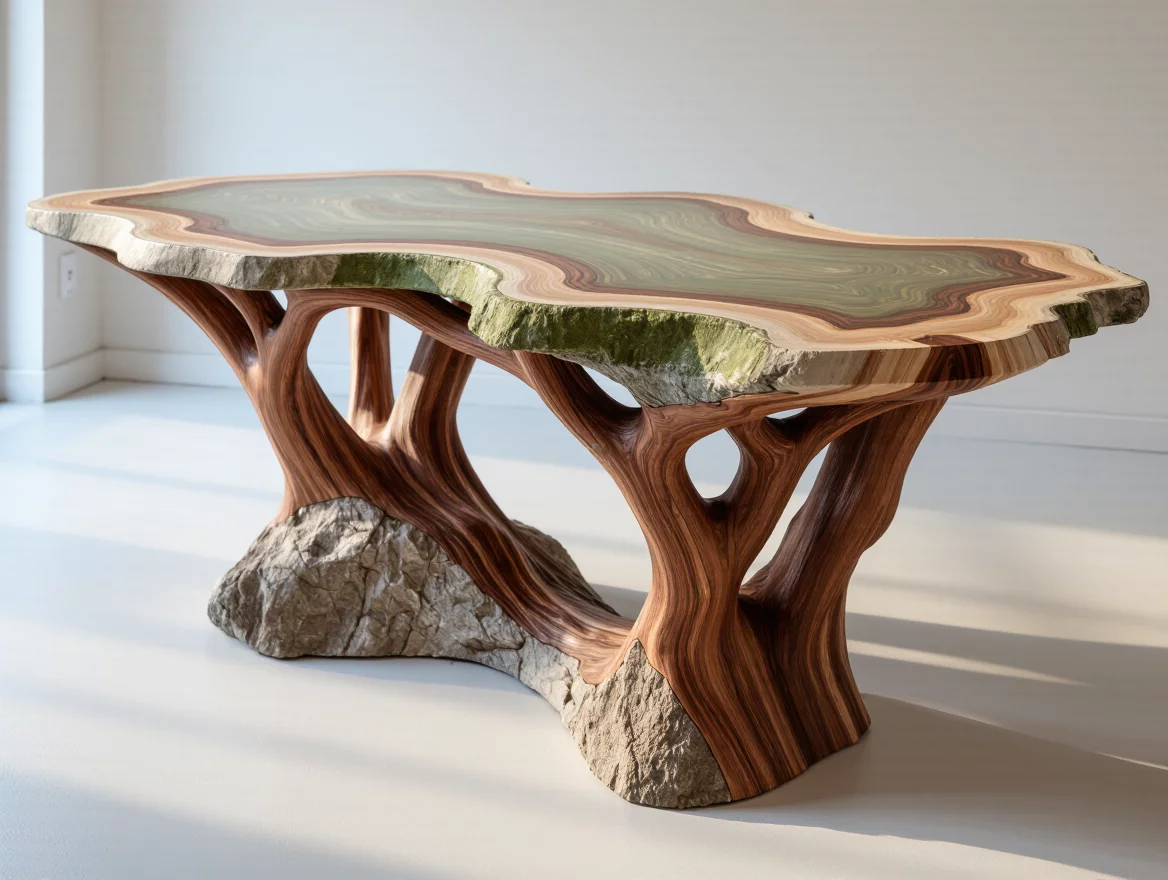 Nature Inspired Sculptural Table Organic Design Modern Minimalist ...
