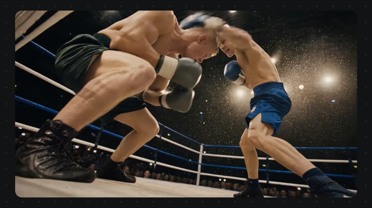 Official Kling Canvas poster frame showing one-stop creation with a generated boxing scene inside the Kling Canvas workspace